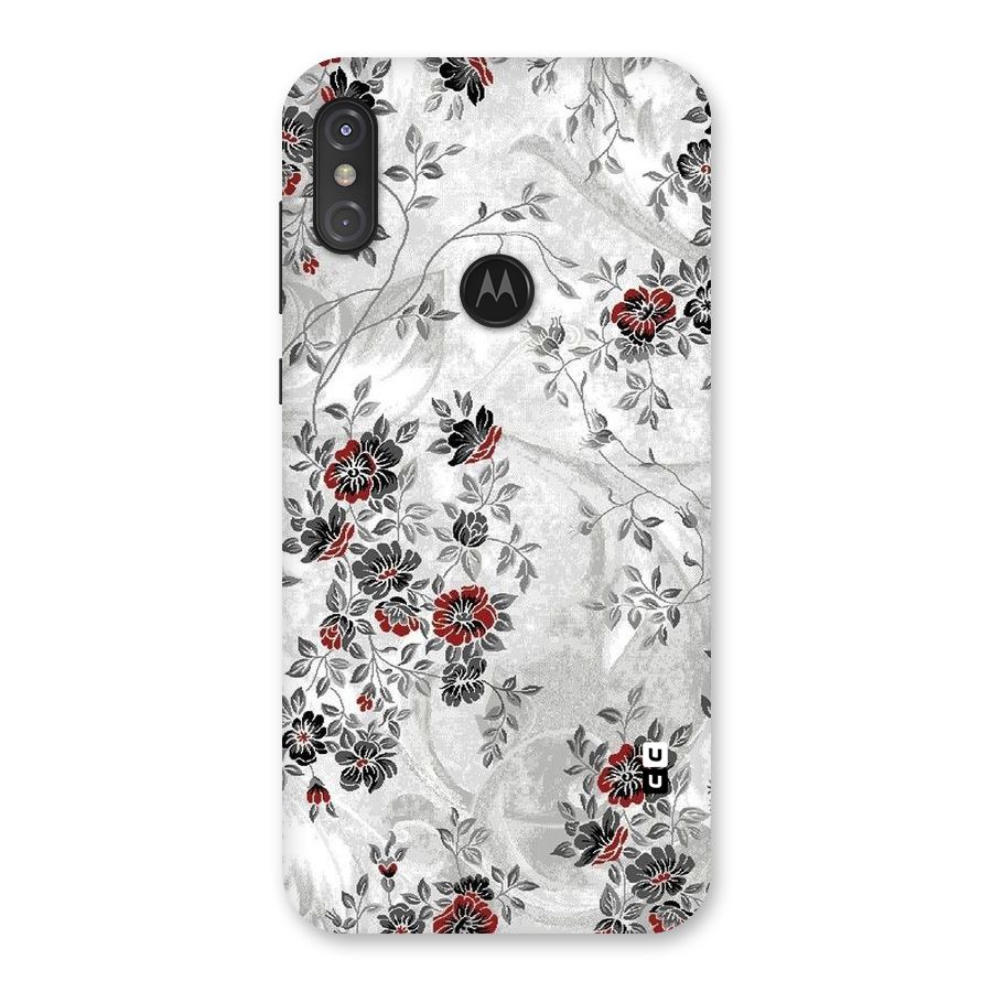 Pleasing Grey Floral Back Case for Motorola One Power