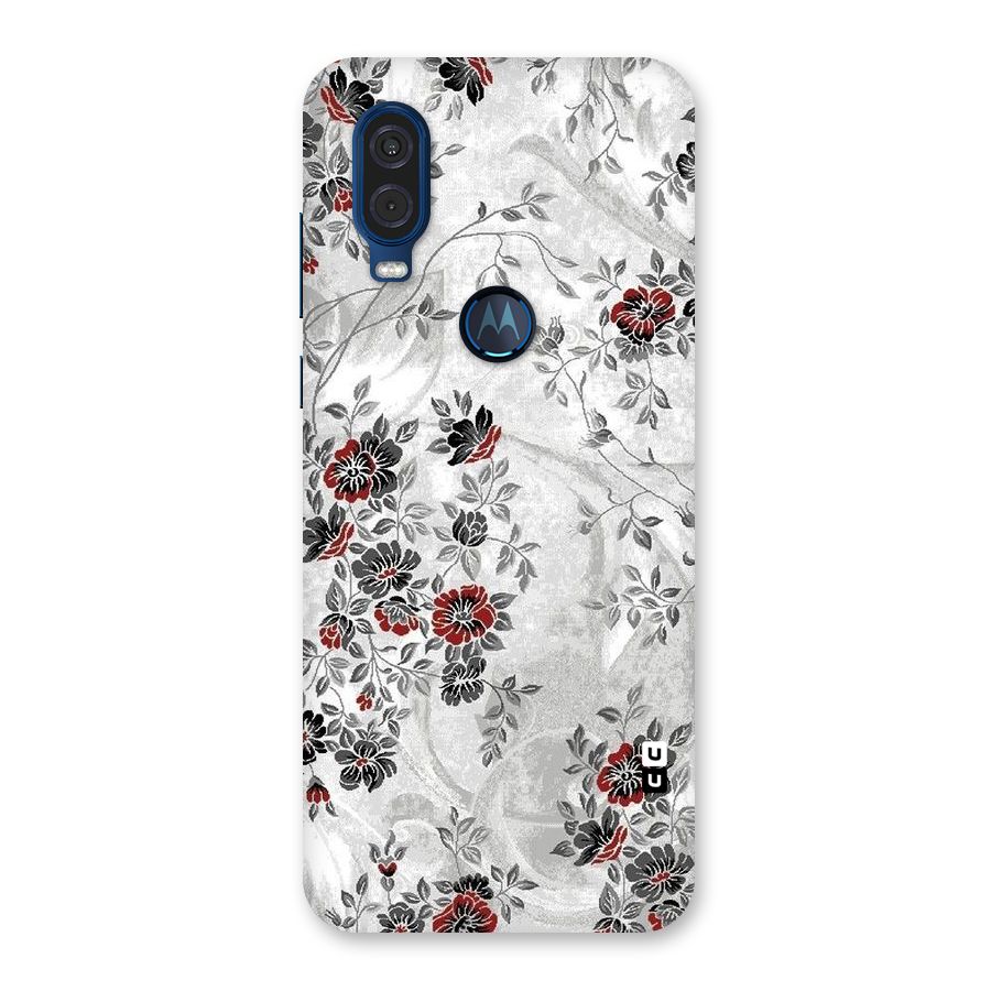 Pleasing Grey Floral Back Case for Motorola One Vision