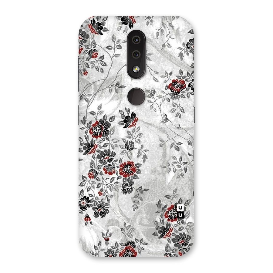 Pleasing Grey Floral Back Case for Nokia 4.2