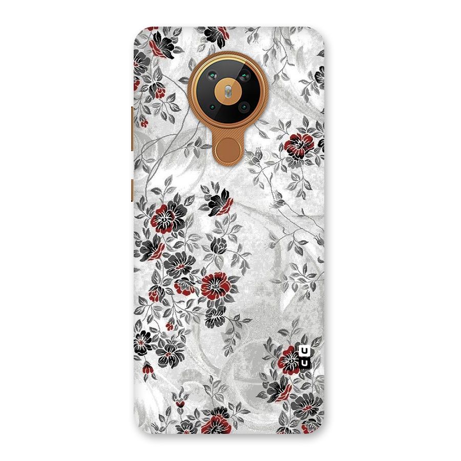 Pleasing Grey Floral Back Case for Nokia 5.3