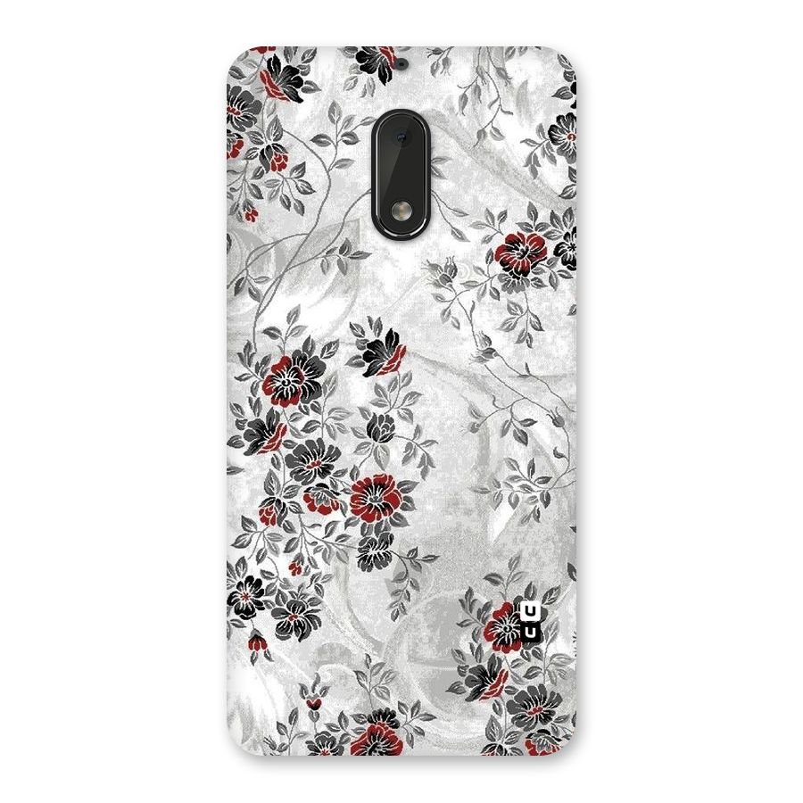 Pleasing Grey Floral Back Case for Nokia 6