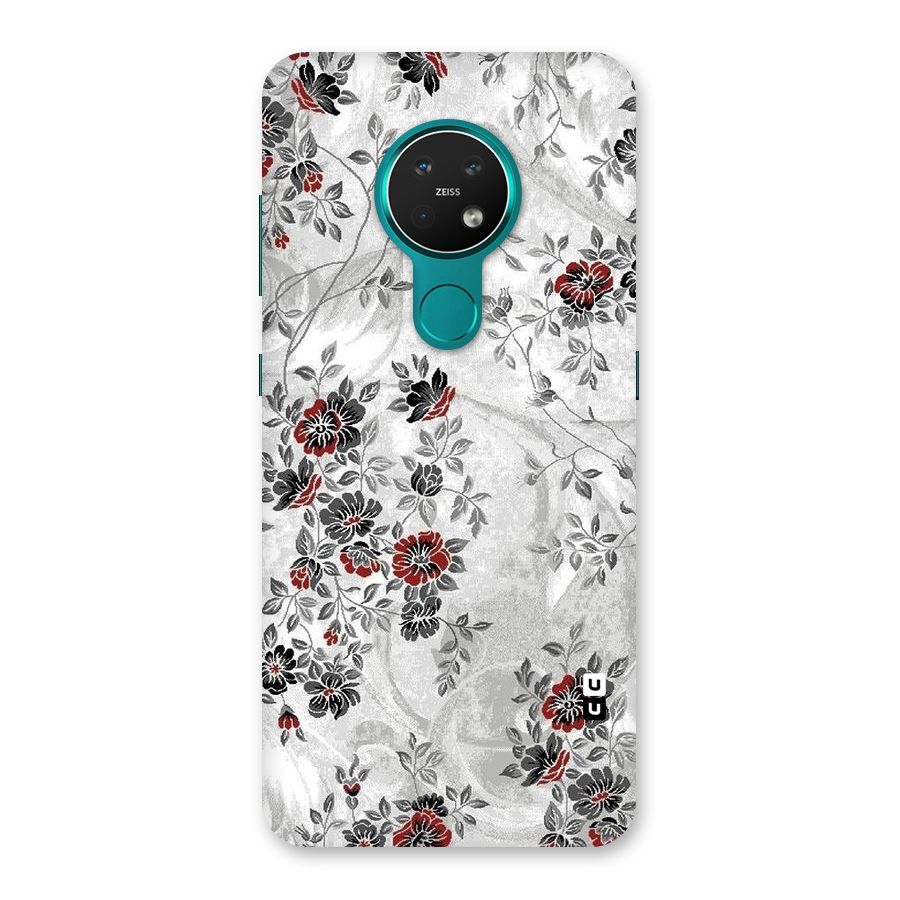 Pleasing Grey Floral Back Case for Nokia 7.2