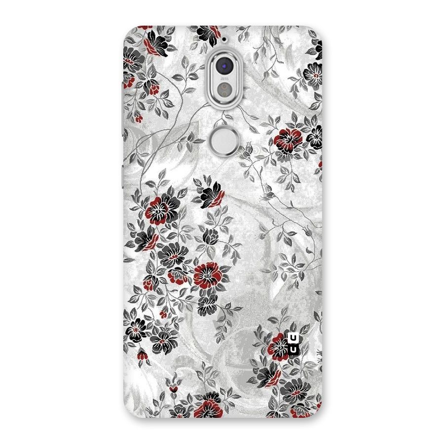 Pleasing Grey Floral Back Case for Nokia 7