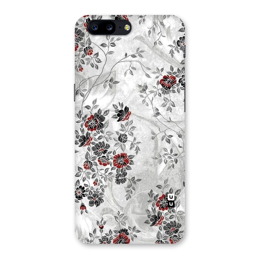 Pleasing Grey Floral Back Case for OnePlus 5