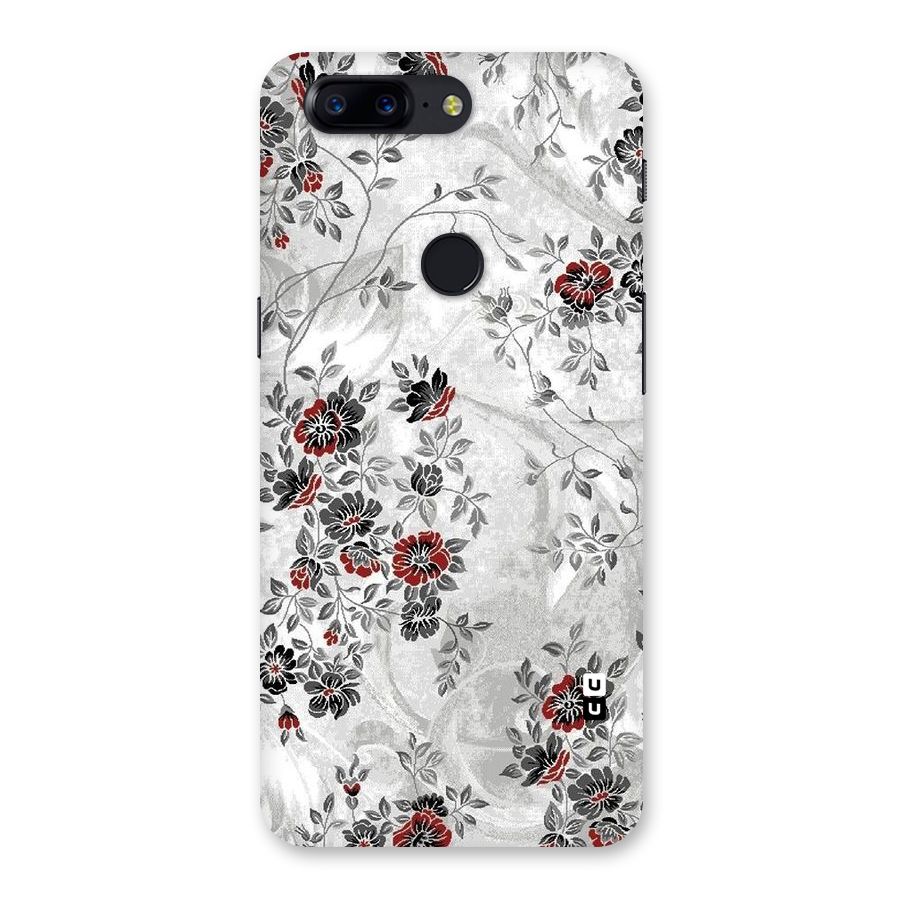 Pleasing Grey Floral Back Case for OnePlus 5T