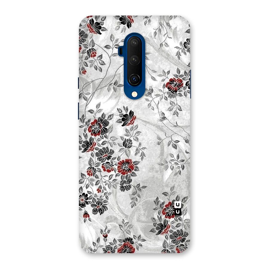 Pleasing Grey Floral Back Case for OnePlus 7T Pro