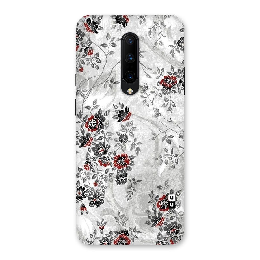 Pleasing Grey Floral Back Case for OnePlus 7 Pro
