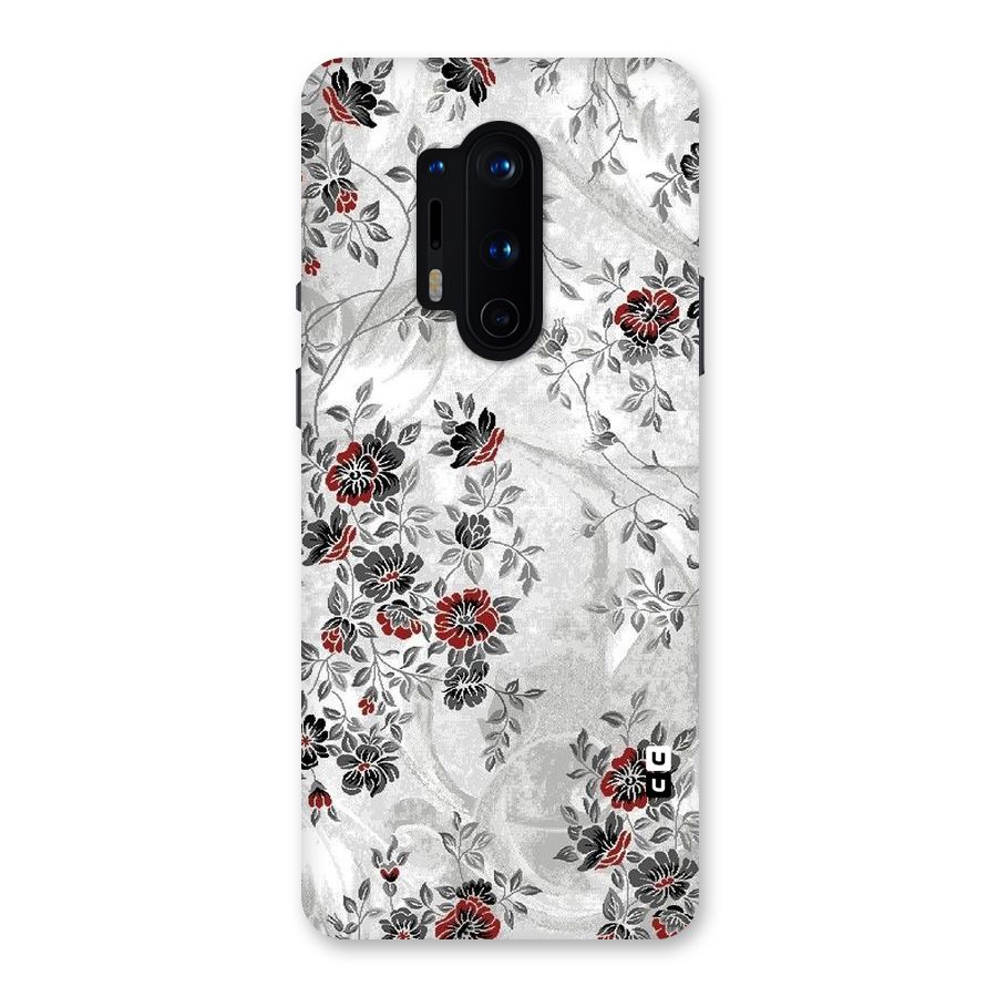 Pleasing Grey Floral Back Case for OnePlus 8 Pro