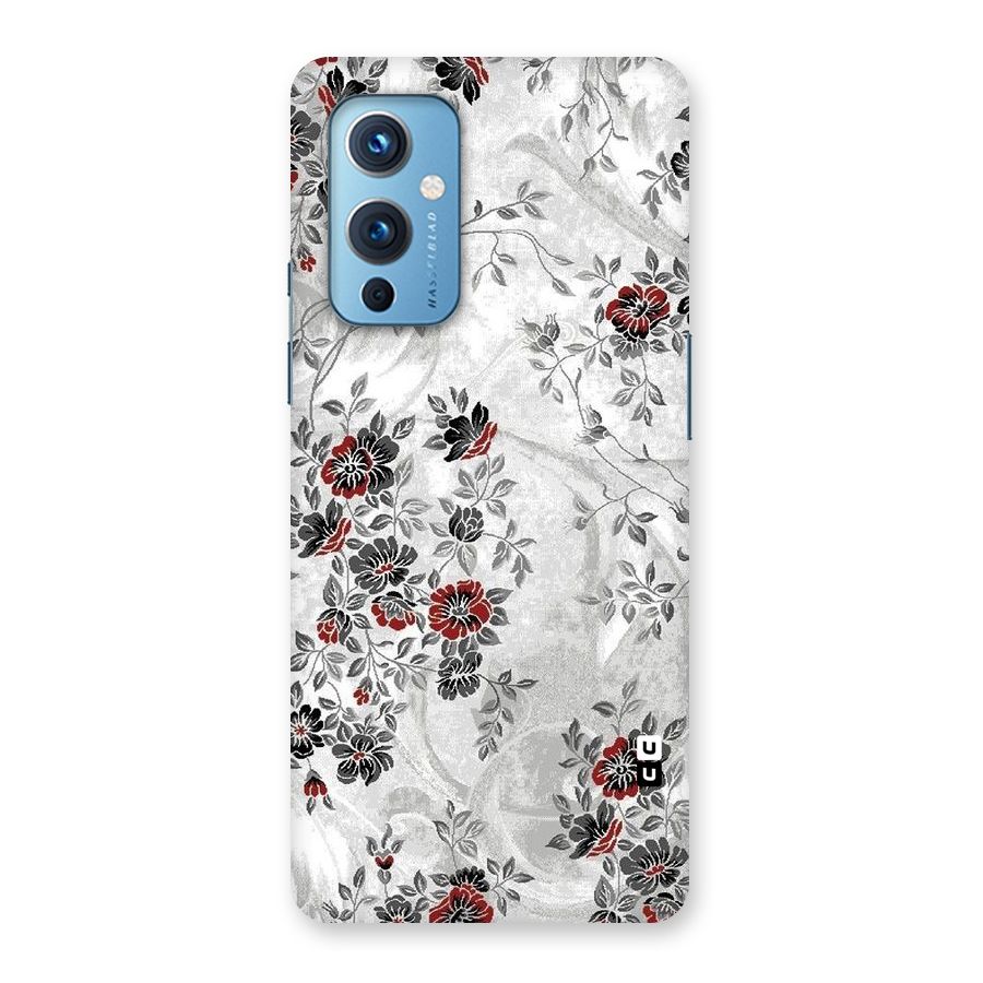 Pleasing Grey Floral Back Case for OnePlus 9