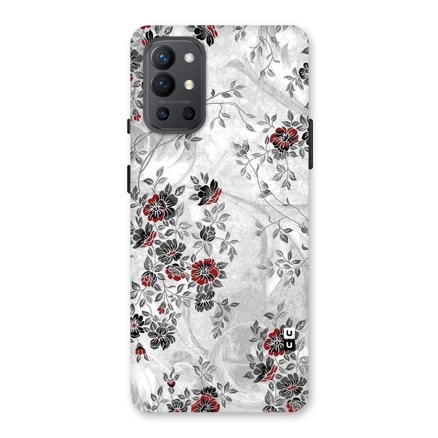 Pleasing Grey Floral Back Case for OnePlus 9R