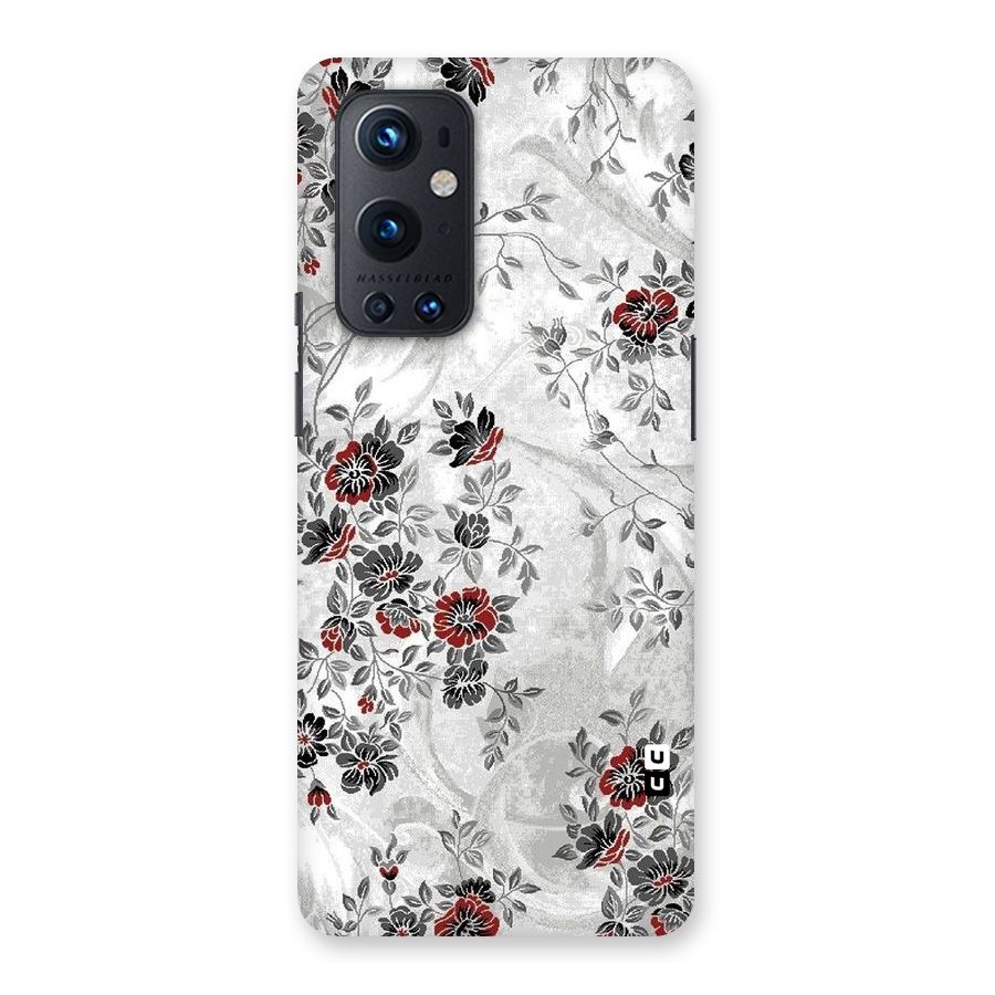 Pleasing Grey Floral Back Case for OnePlus 9 Pro