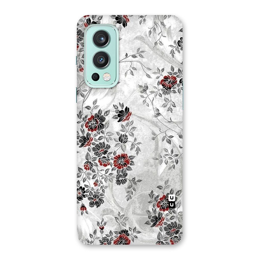 Pleasing Grey Floral Back Case for OnePlus Nord 2 5G