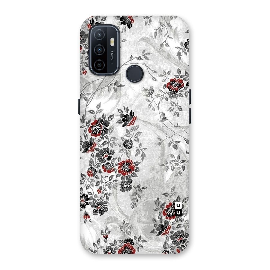Pleasing Grey Floral Back Case for Oppo A32