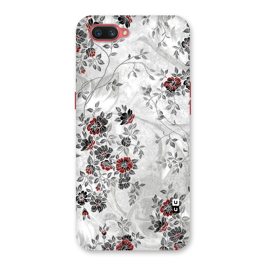 Pleasing Grey Floral Back Case for Oppo A3s