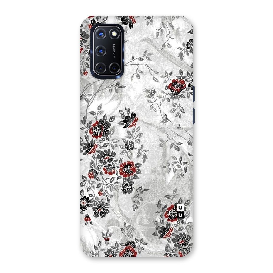 Pleasing Grey Floral Back Case for Oppo A52