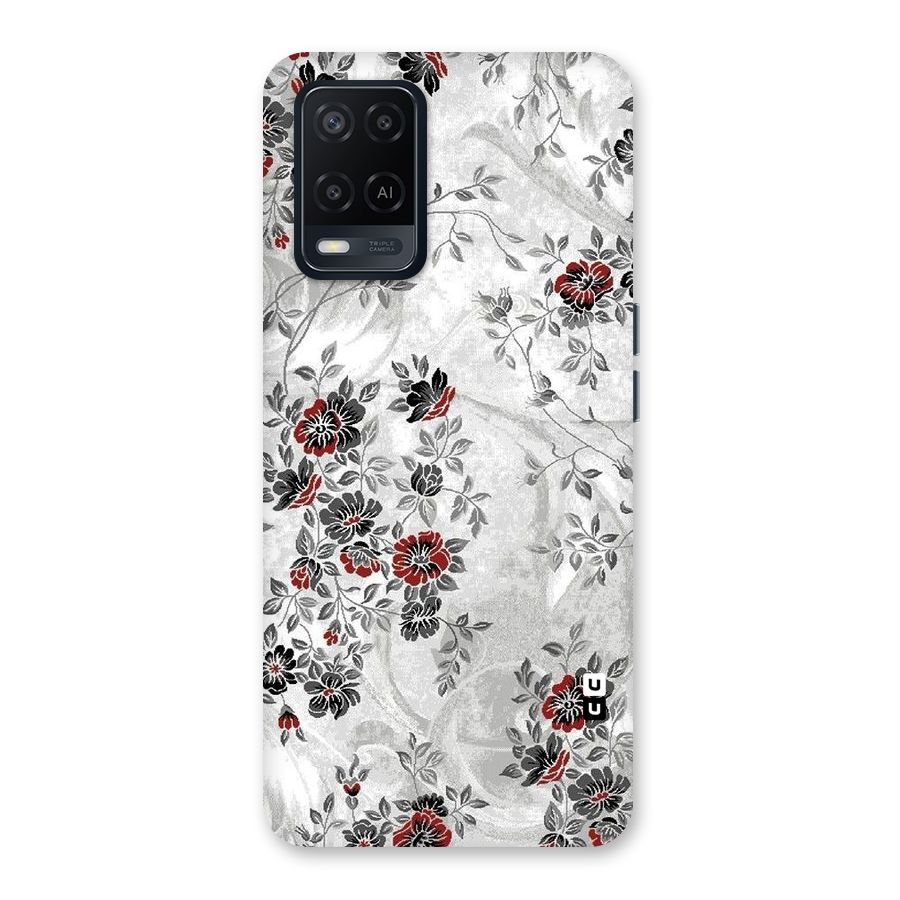 Pleasing Grey Floral Back Case for Oppo A54