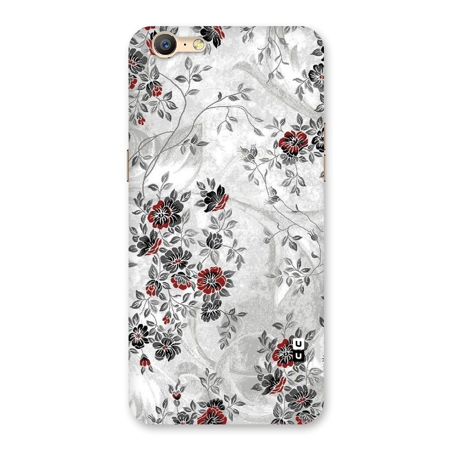 Pleasing Grey Floral Back Case for Oppo A57