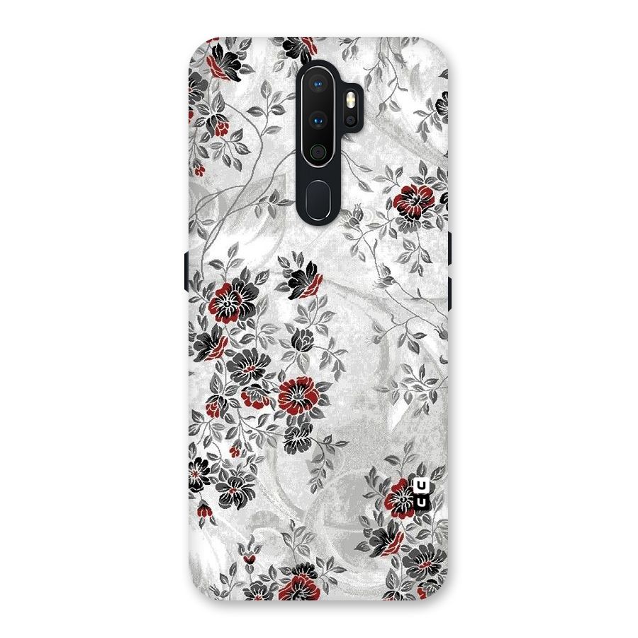 Pleasing Grey Floral Back Case for Oppo A5 (2020)
