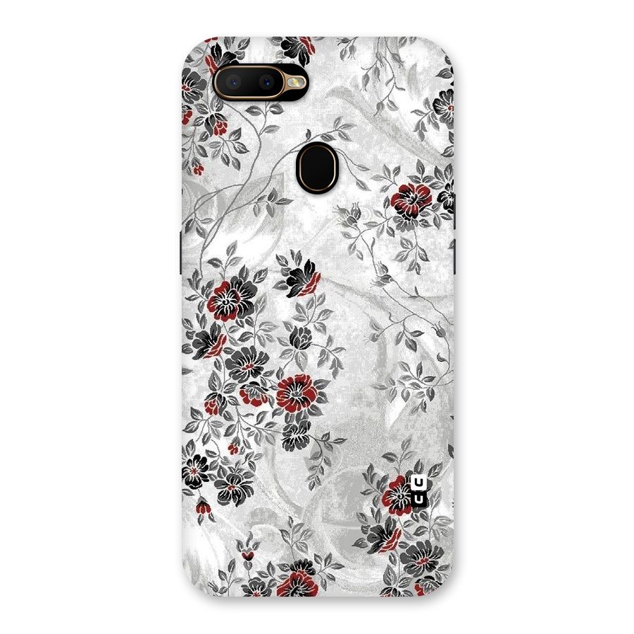 Pleasing Grey Floral Back Case for Oppo A5s