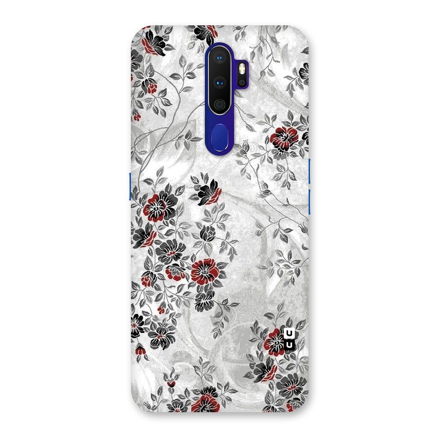 Pleasing Grey Floral Back Case for Oppo A9 (2020)