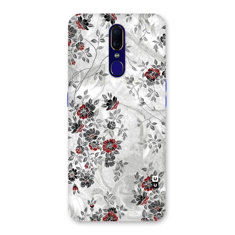 Pleasing Grey Floral Back Case for Oppo F11
