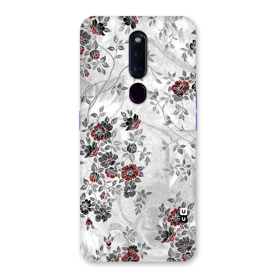 Pleasing Grey Floral Back Case for Oppo F11 Pro