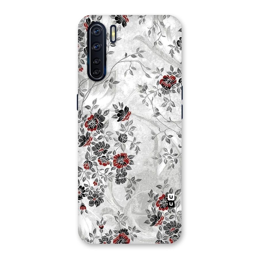 Pleasing Grey Floral Back Case for Oppo F15