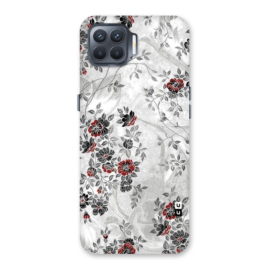 Pleasing Grey Floral Back Case for Oppo F17 Pro