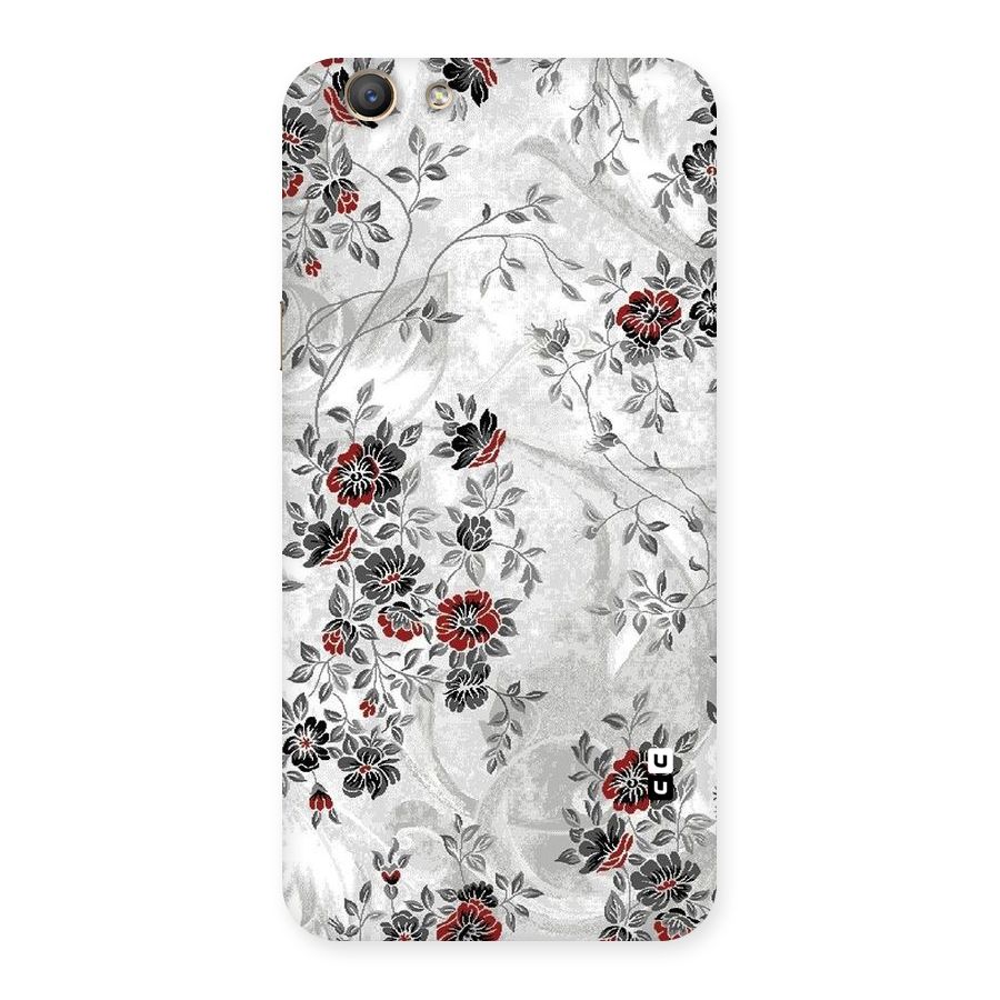 Pleasing Grey Floral Back Case for Oppo F1s