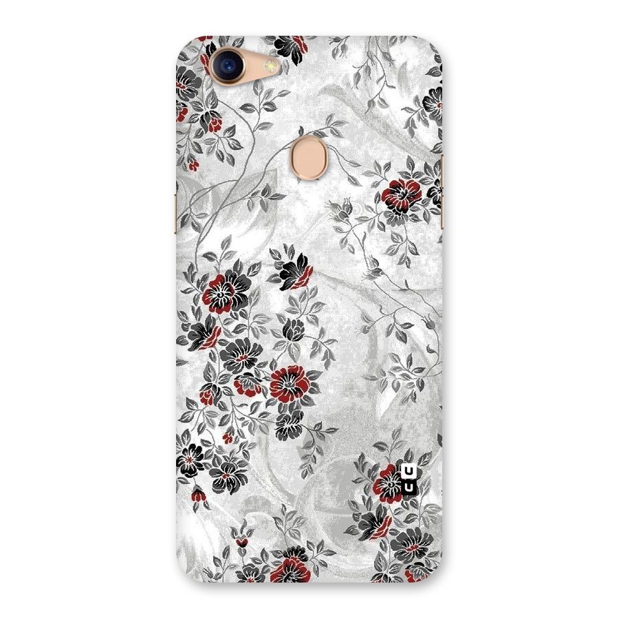 Pleasing Grey Floral Back Case for Oppo F5