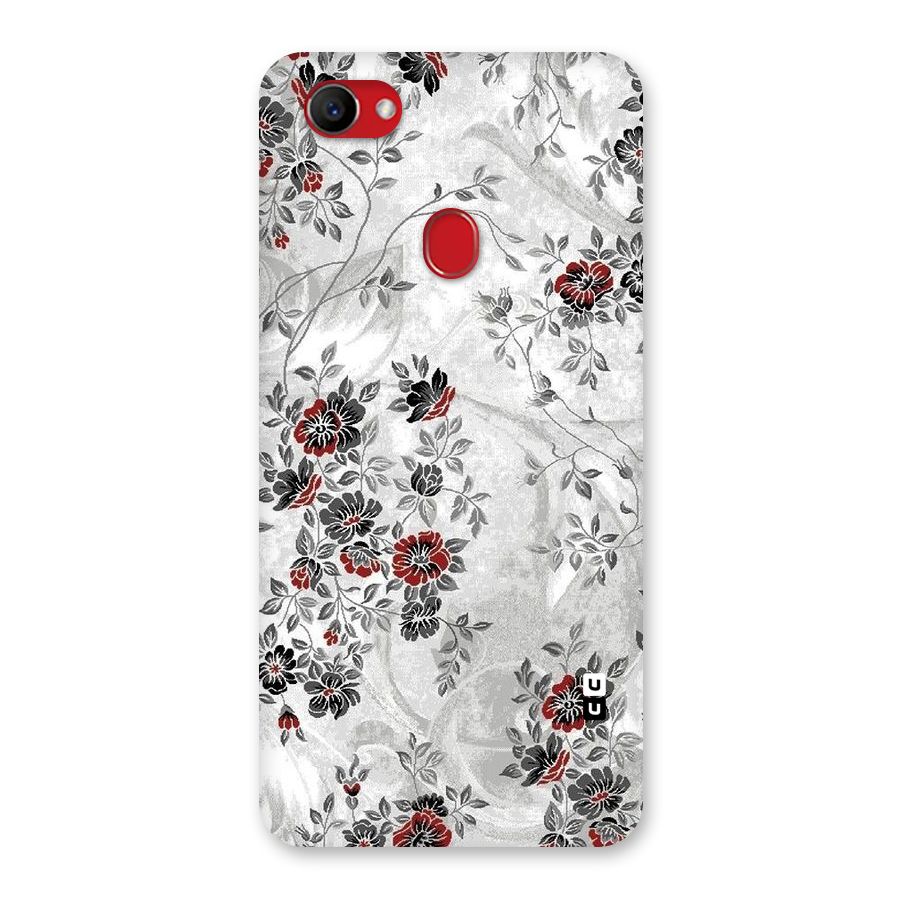 Pleasing Grey Floral Back Case for Oppo F7