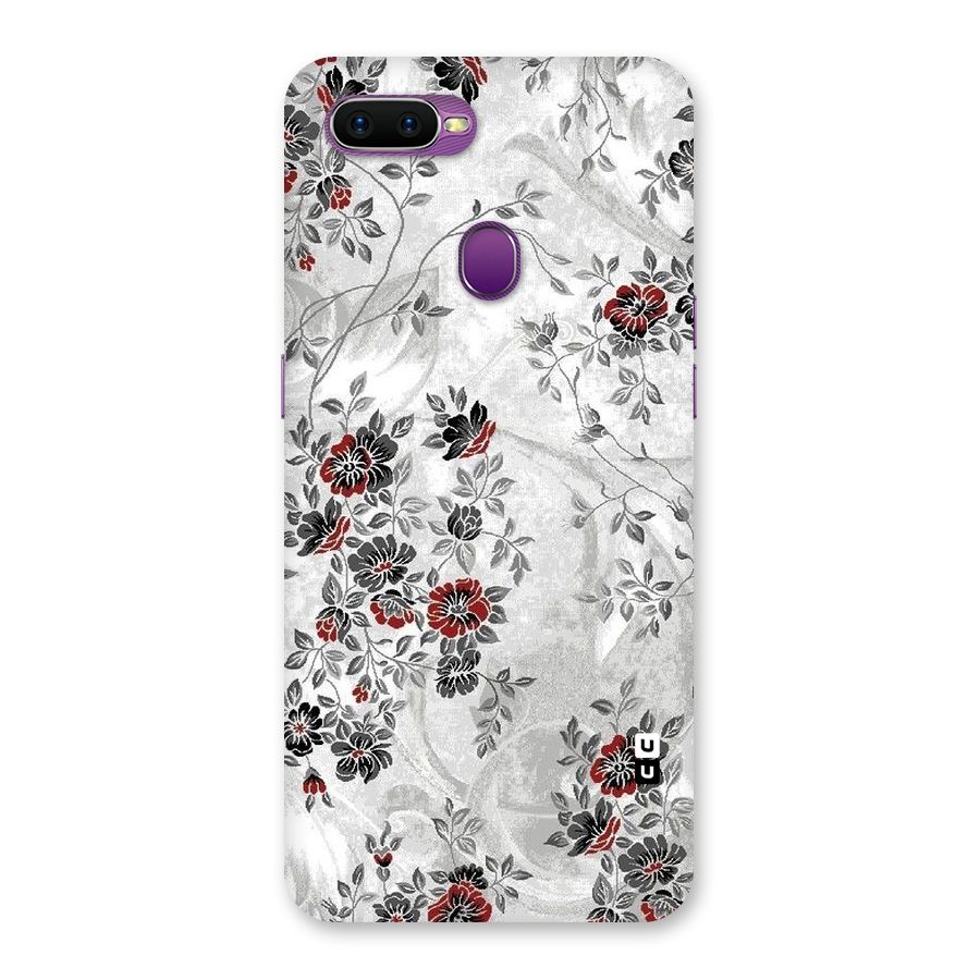 Pleasing Grey Floral Back Case for Oppo F9