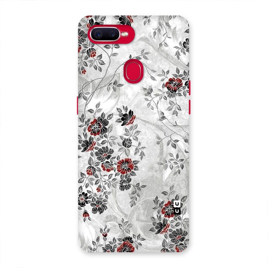 Pleasing Grey Floral Back Case for Oppo F9 Pro