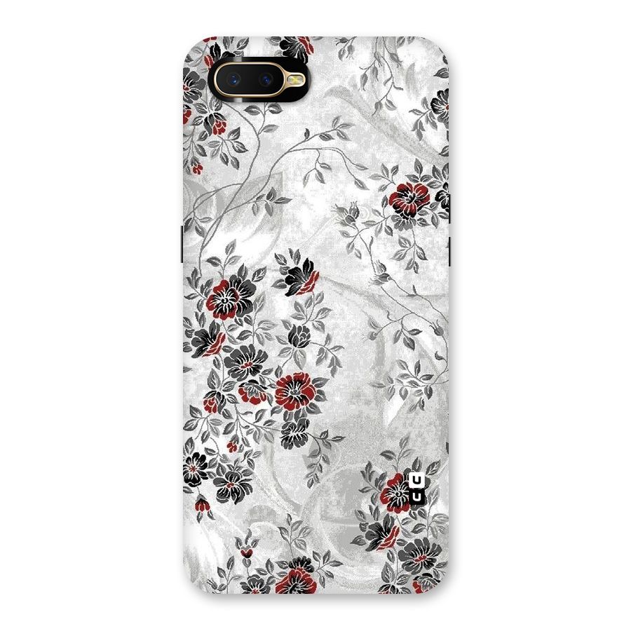 Pleasing Grey Floral Back Case for Oppo K1