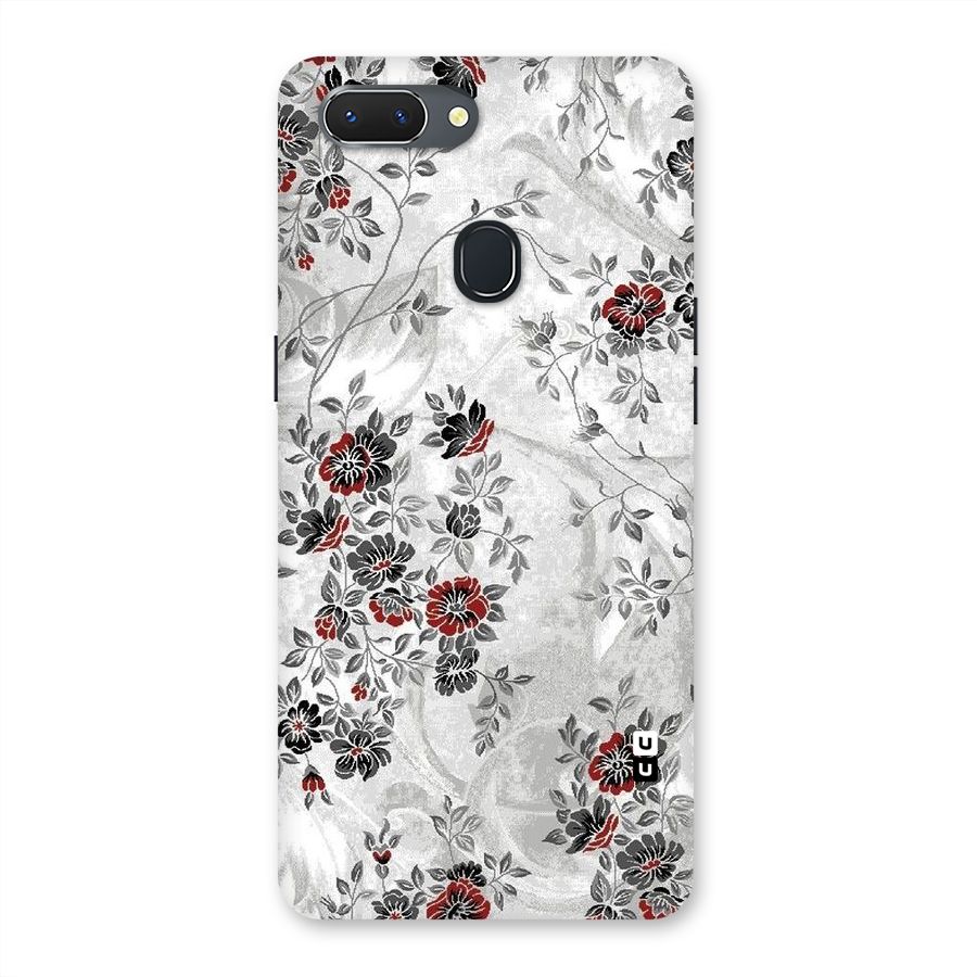 Pleasing Grey Floral Back Case for Oppo Realme 2