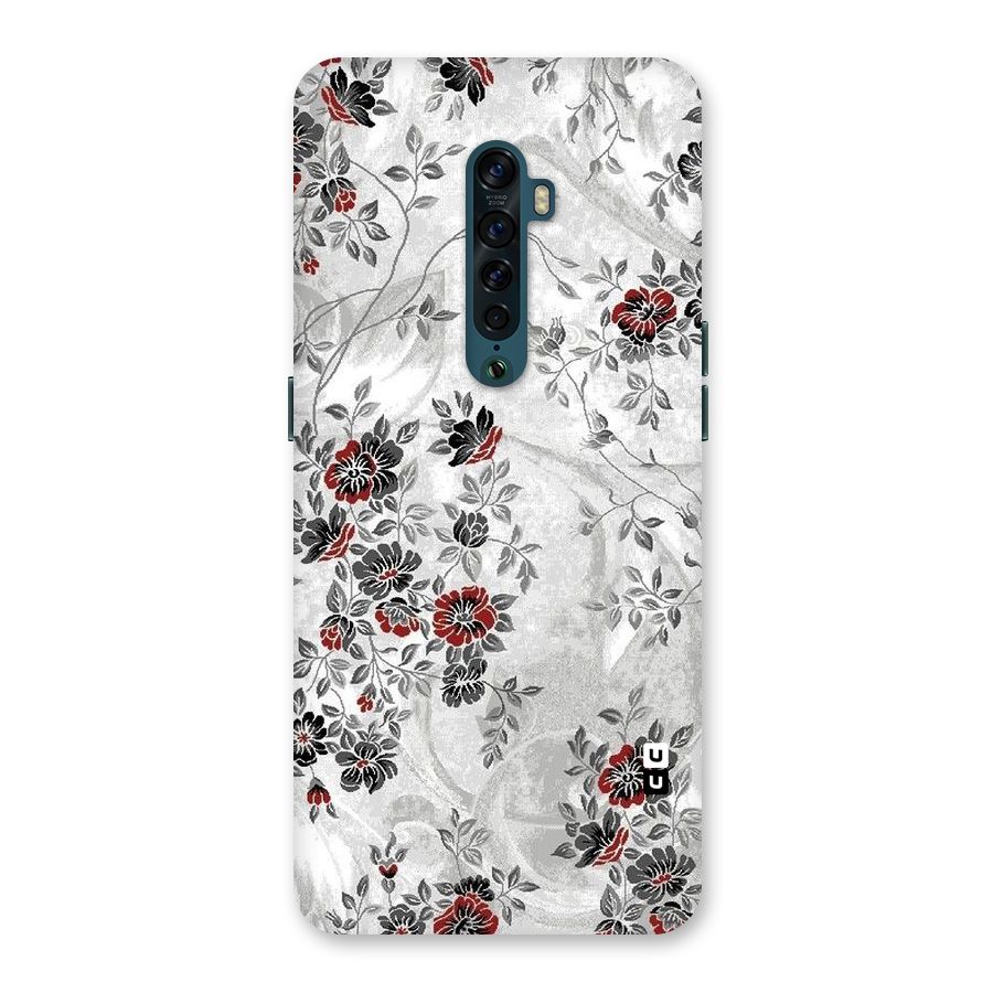 Pleasing Grey Floral Back Case for Oppo Reno2