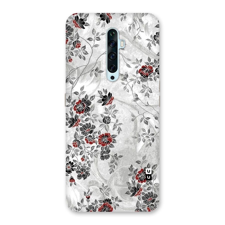 Pleasing Grey Floral Back Case for Oppo Reno2 F
