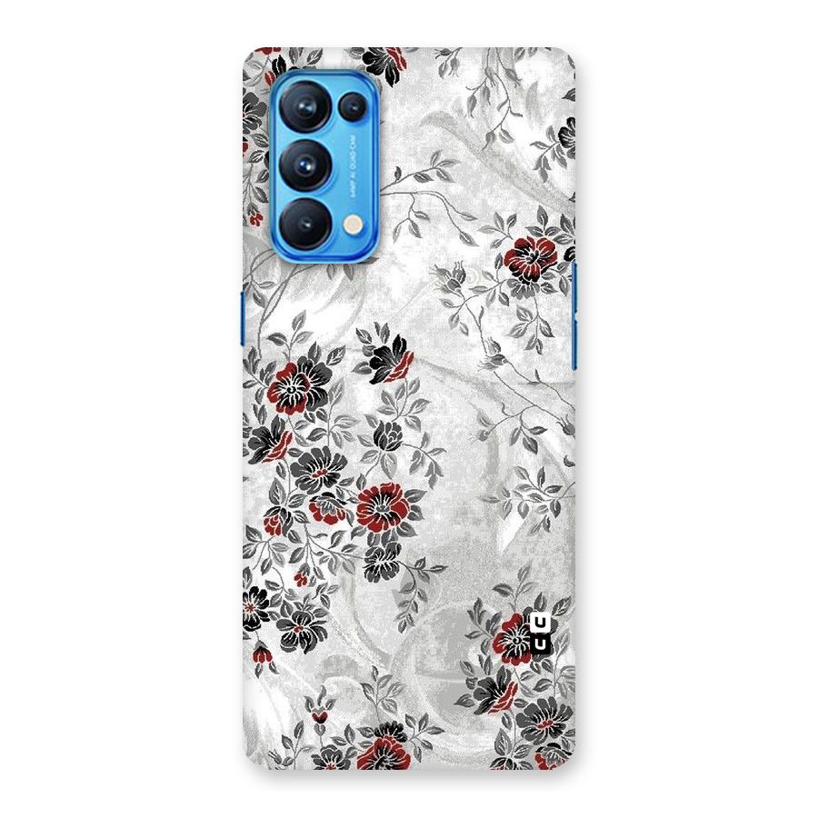 Pleasing Grey Floral Back Case for Oppo Reno5 Pro 5G