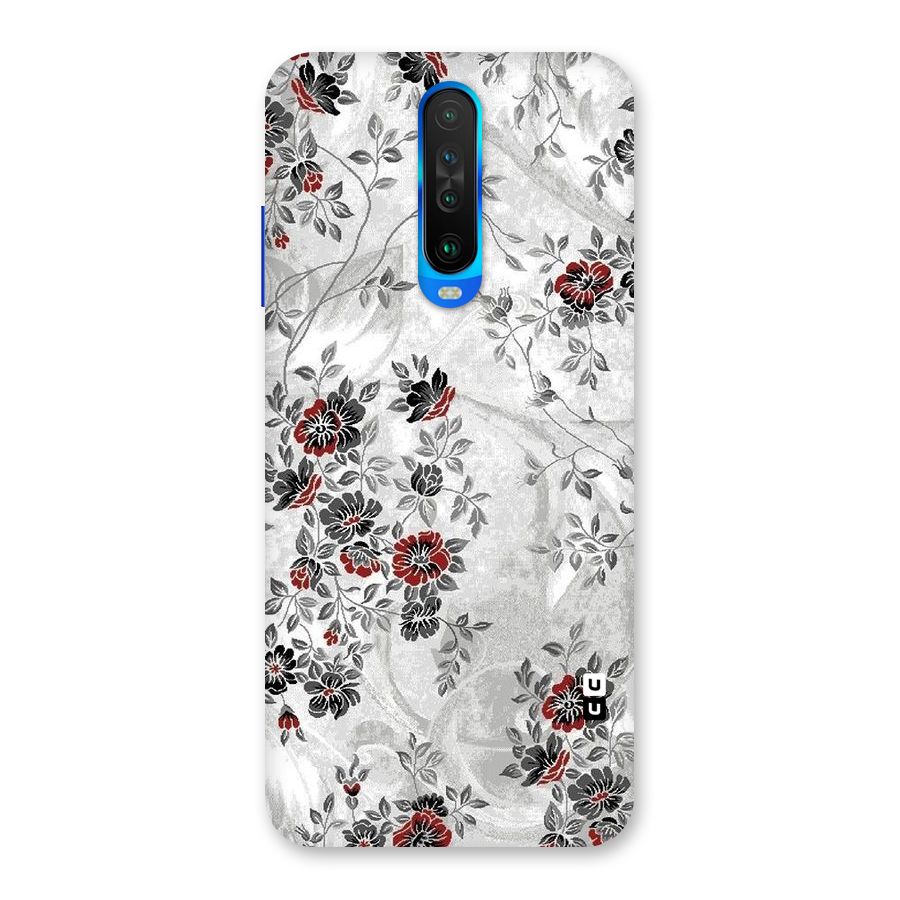 Pleasing Grey Floral Back Case for Poco X2