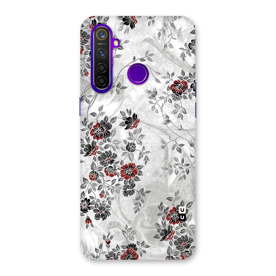 Pleasing Grey Floral Back Case for Realme 5 Pro