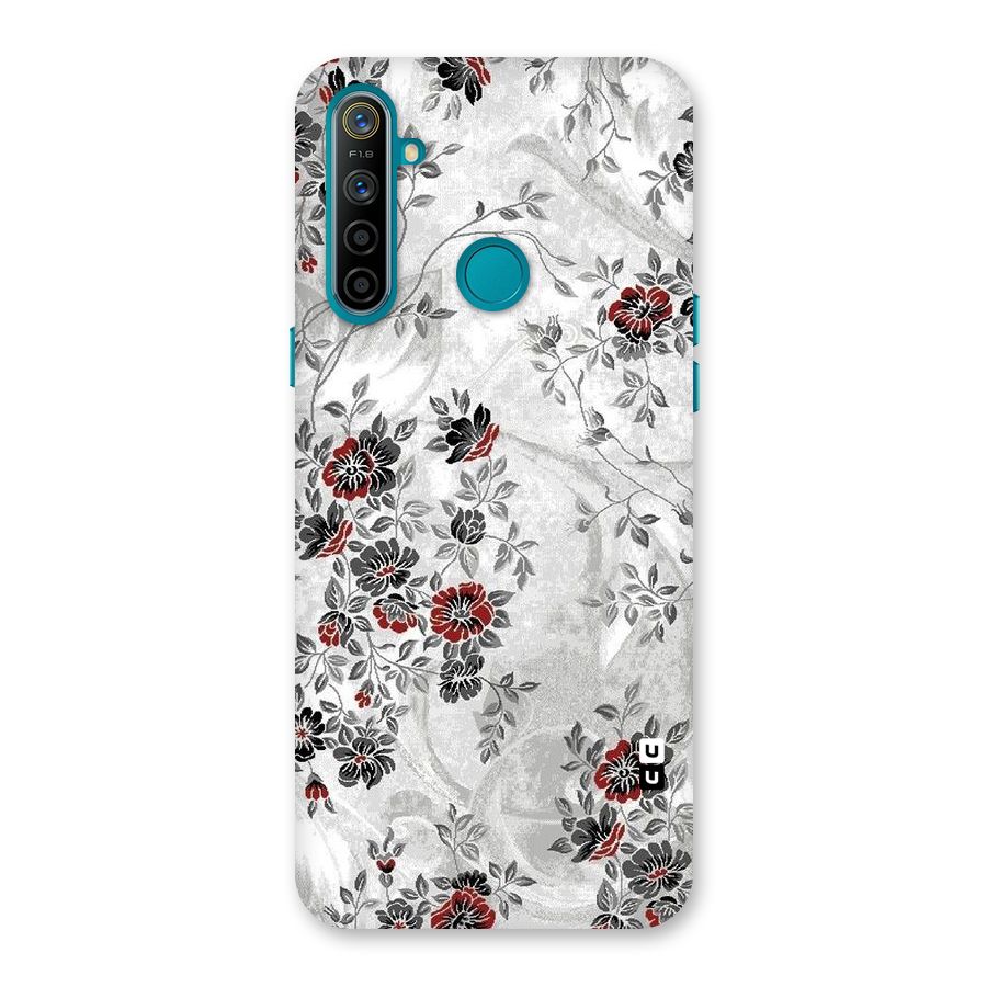 Pleasing Grey Floral Back Case for Realme 5i