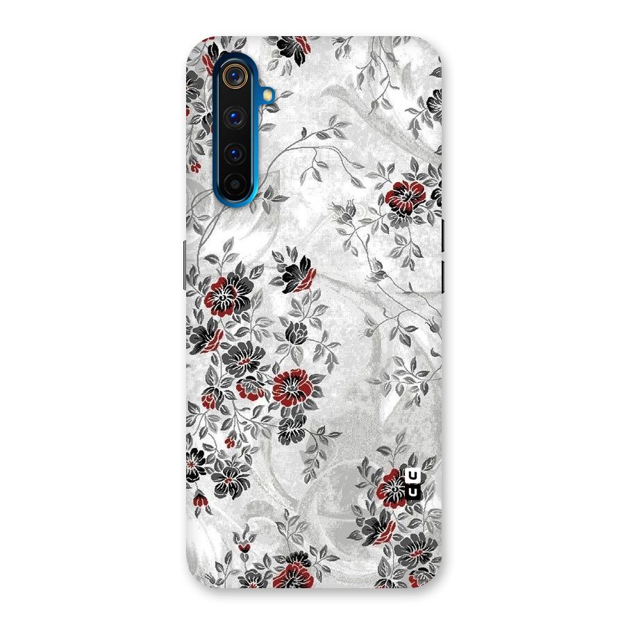Pleasing Grey Floral Back Case for Realme 6 Pro