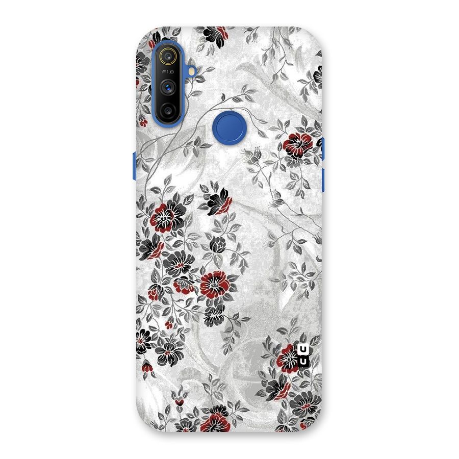 Pleasing Grey Floral Back Case for Realme Narzo 10A