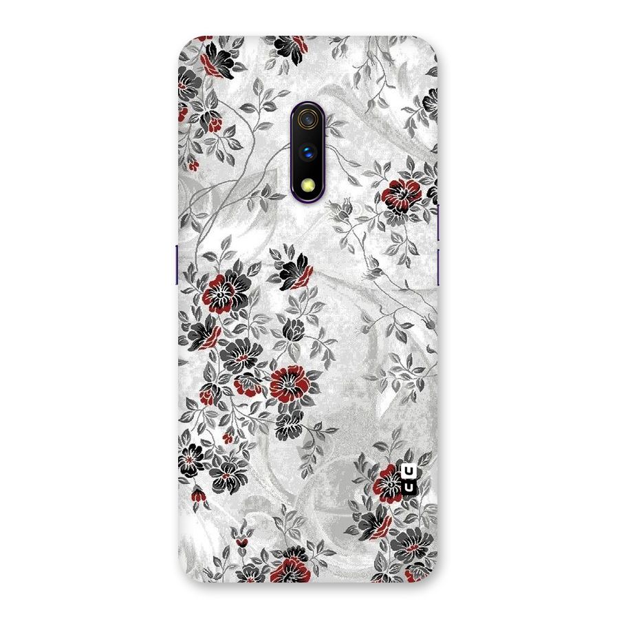 Pleasing Grey Floral Back Case for Realme X