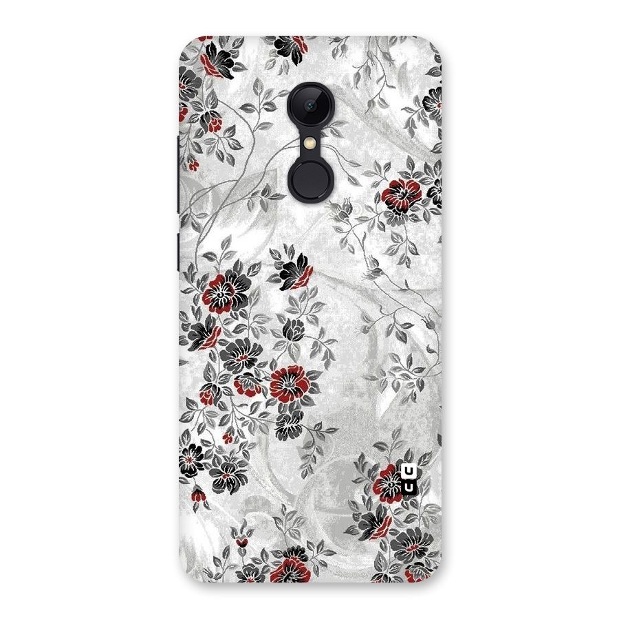 Pleasing Grey Floral Back Case for Redmi 5
