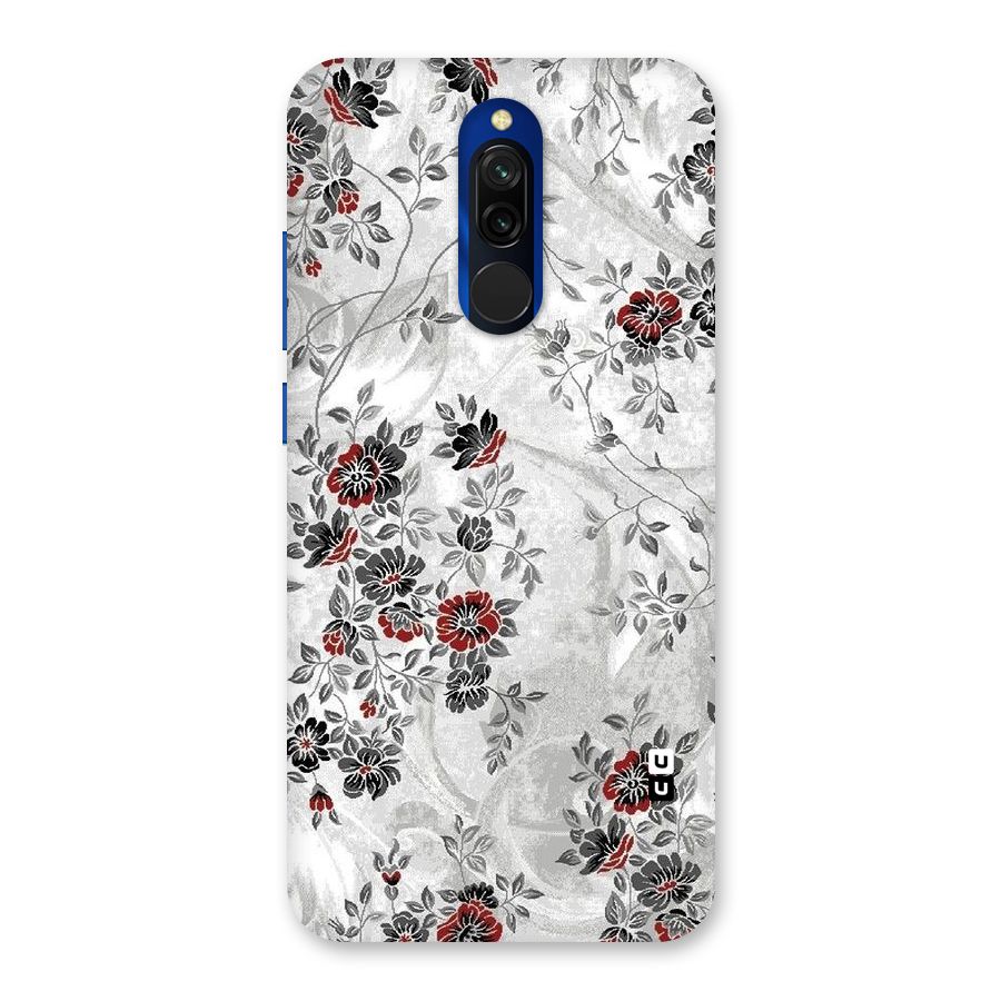 Pleasing Grey Floral Back Case for Redmi 8
