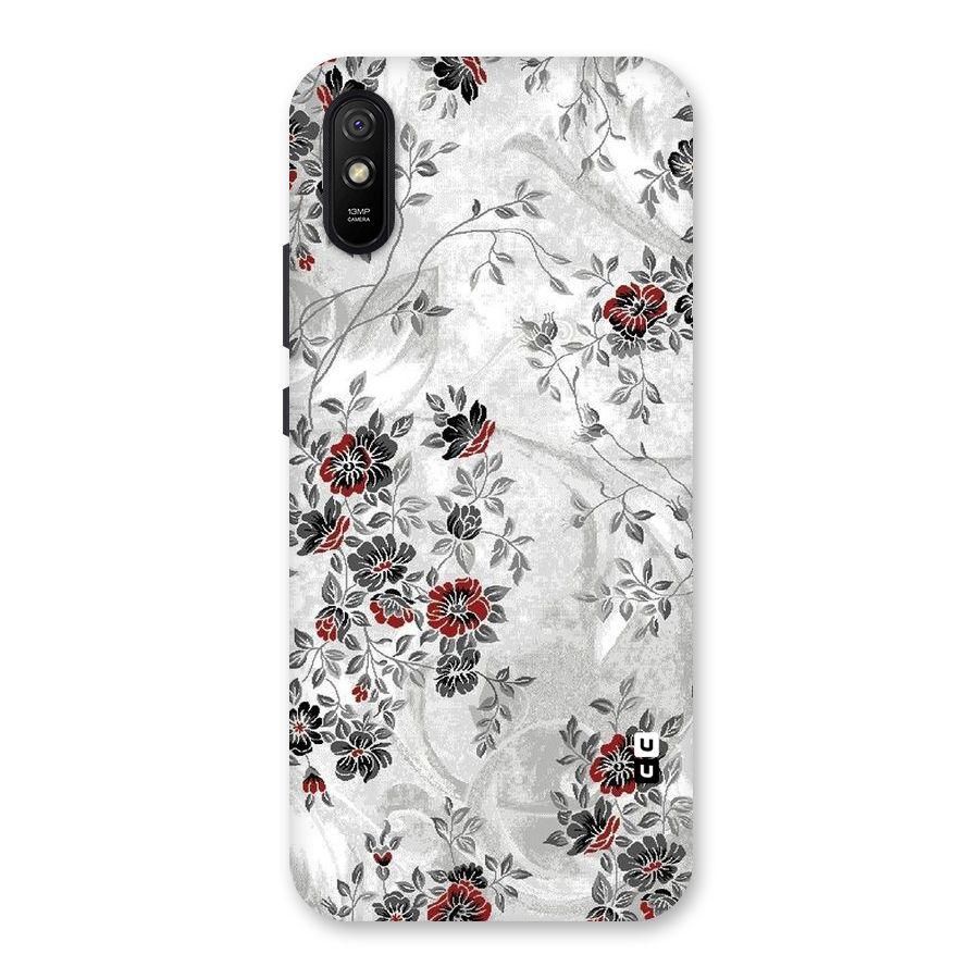 Pleasing Grey Floral Back Case for Redmi 9i