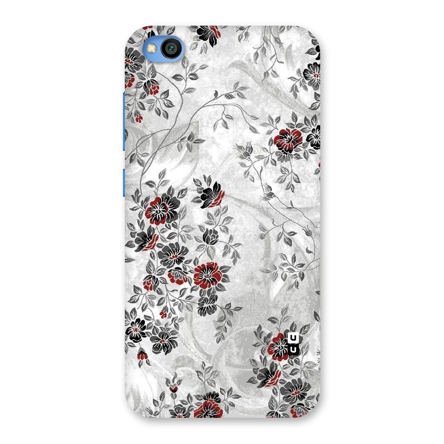 Pleasing Grey Floral Back Case for Redmi Go