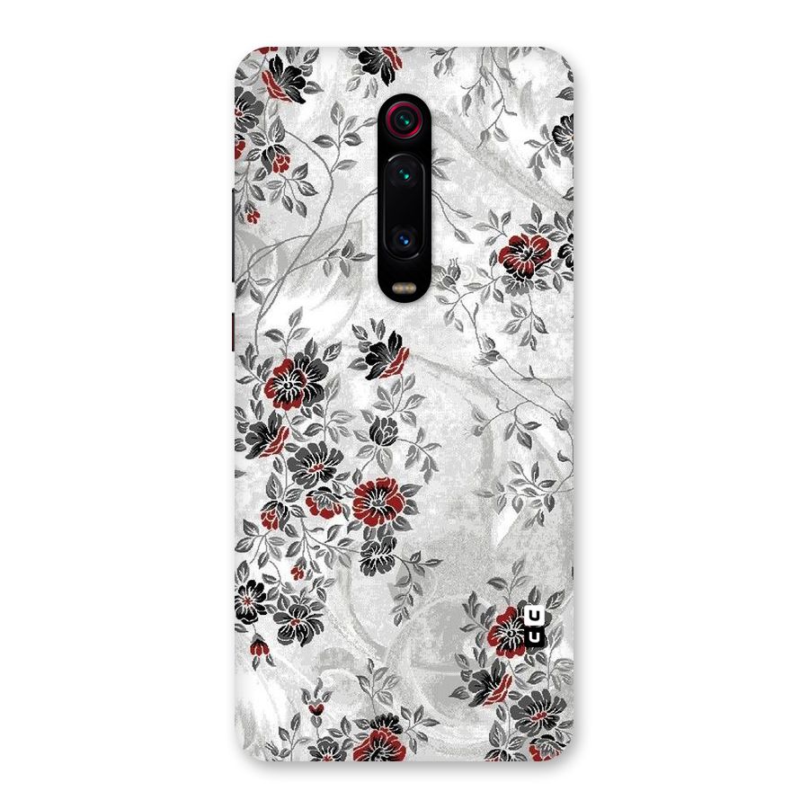 Pleasing Grey Floral Back Case for Redmi K20