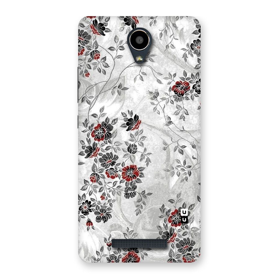 Pleasing Grey Floral Back Case for Redmi Note 2